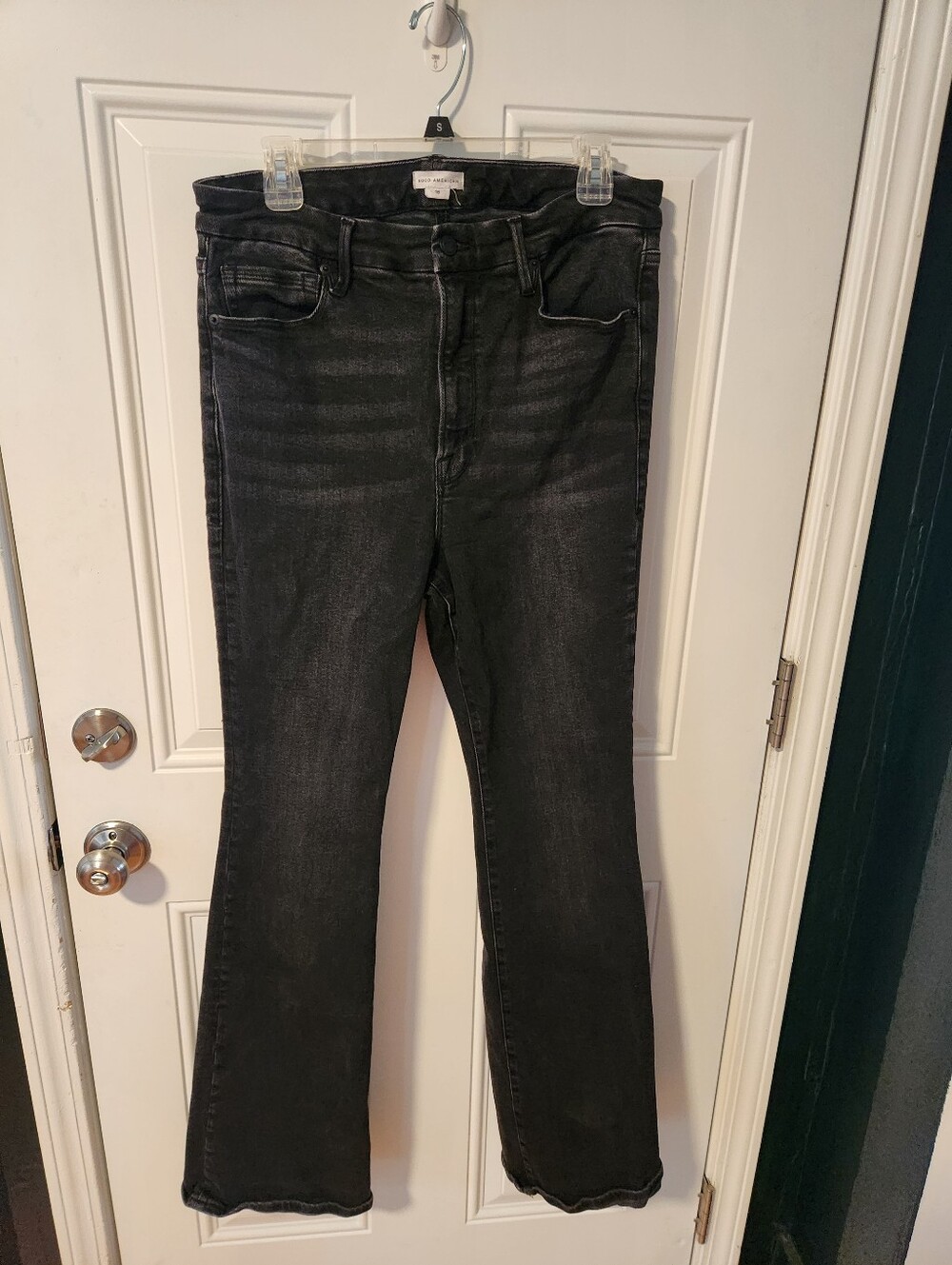 Good American Black Bootcut Flare Jeans Size 15